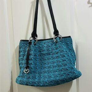 Brighton Teal Woven Purse NWOT